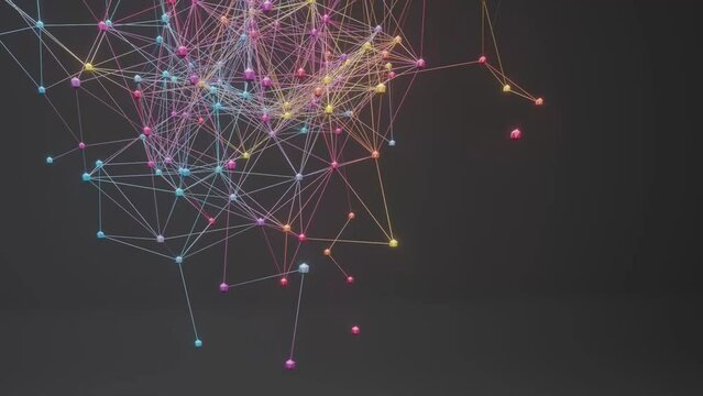 Abstract background with shapes connected by animated lines