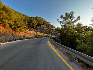 road in the mountains with cycler