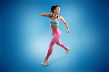 Fototapeta na wymiar Female Athlete Exercising Training. Fitness Workout