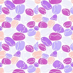 Cartoon ocean stones seamless jelly beans with face pattern for wrapping paper and kids clothes print