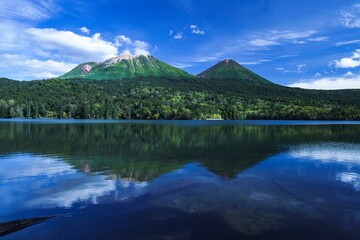 lake and mountains