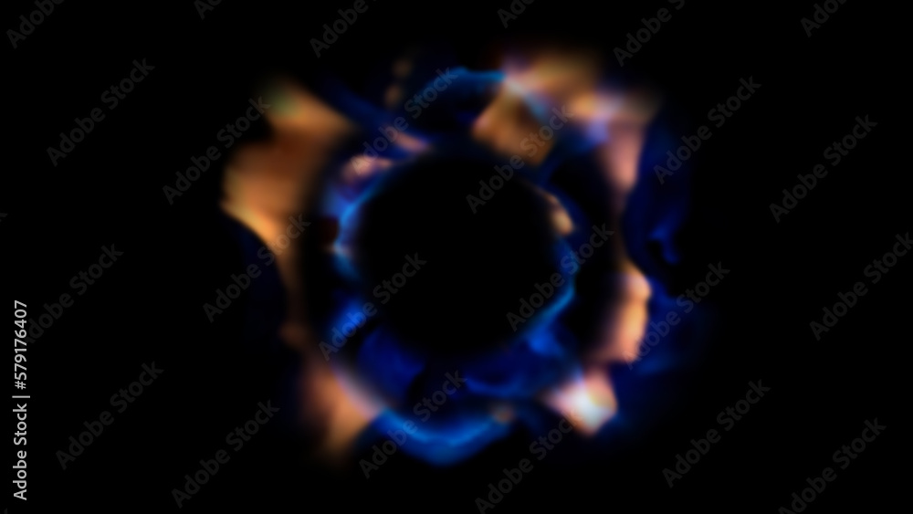 Poster 3d rendering of the central composition of energy flows emanating from the center