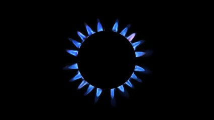 3D rendering of a kitchen burner glowing at night, close up