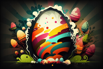 Abstract Easter Holiday illustration created using generative AI.