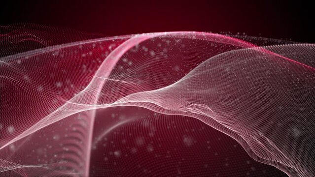 Powerful video animation with particle wave object in slow motion, 4096x2304 loop 4K