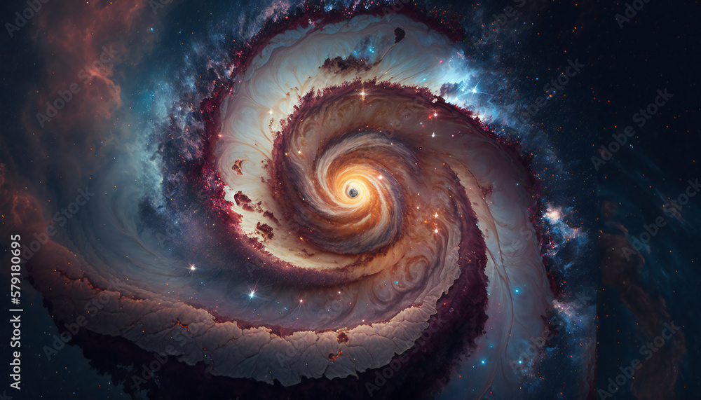 Wall mural a view from space to a galaxy - stars and nebula in space - space wallpaper - generative ai