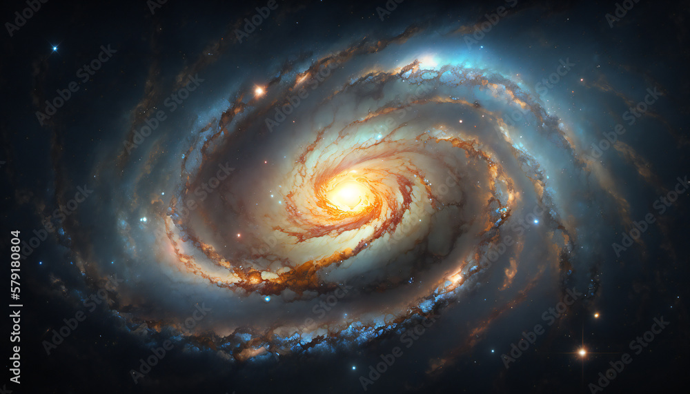 Sticker a view from space to a galaxy - stars and nebula in space - space wallpaper - generative ai