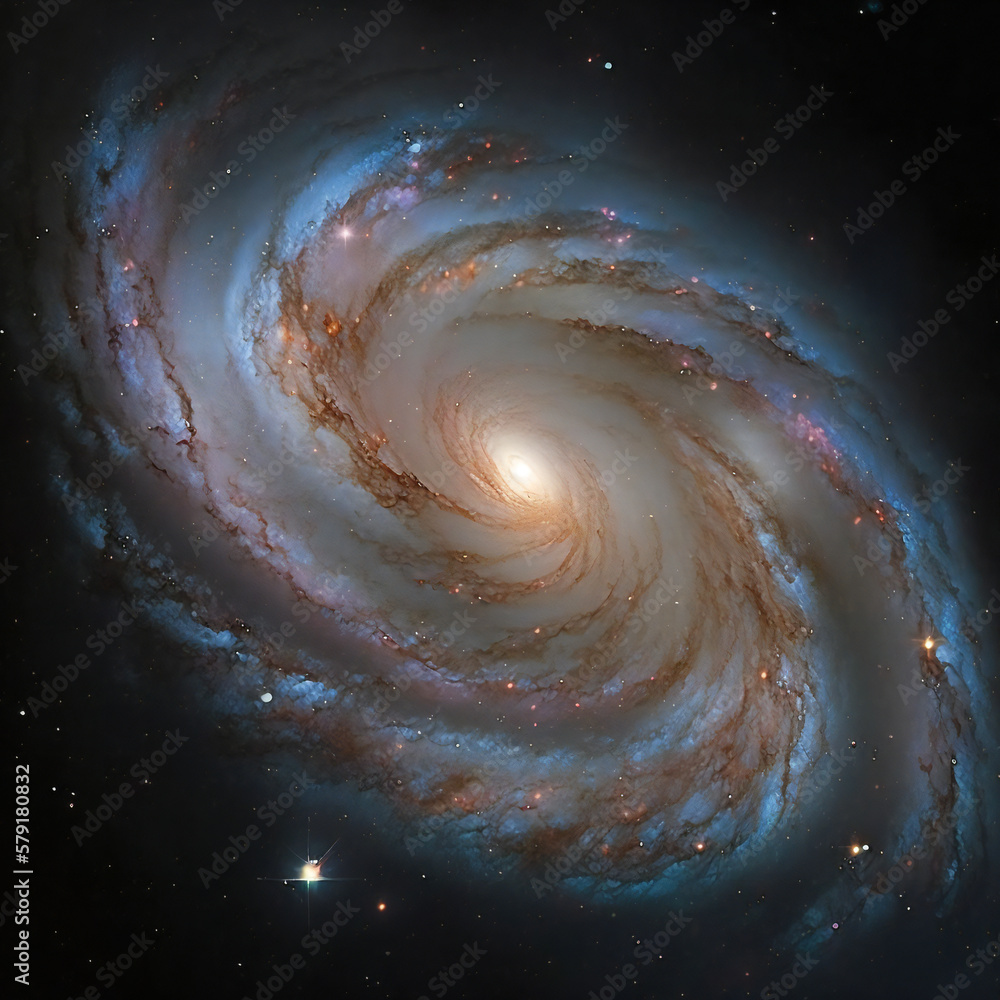 Wall mural a view from space to a galaxy - stars and nebula in space - space wallpaper - generative ai