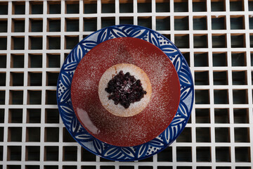 Redbelbet cake on plate
