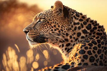 Leopard in a shroud close-up, ai