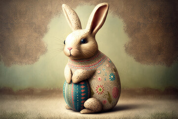 Easter bunny illustration created using generative AI.