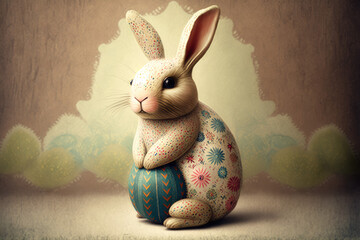 Easter bunny illustration created using generative AI.