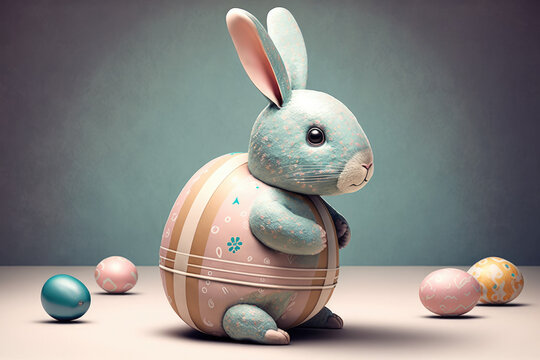 Easter bunny illustration created using generative AI.