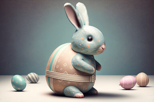 Easter bunny illustration created using generative AI.