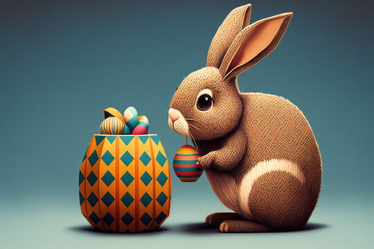 Easter bunny illustration created using generative AI.