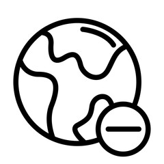 World Minus Line Icon