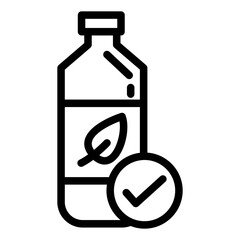 Bottle Leaf checklist Line Icon