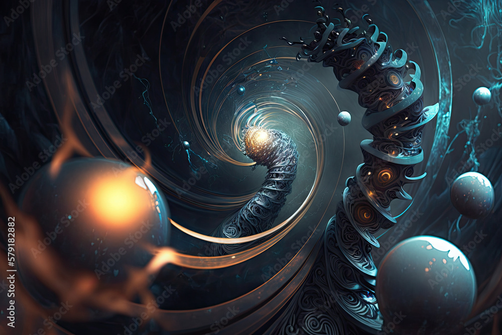 Aufkleber spiral into a synthetic heaven with ai technology commanding your every move generative ai