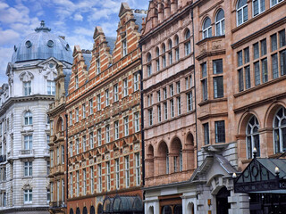 Ornate 19th century building facades in Marylebone district of London