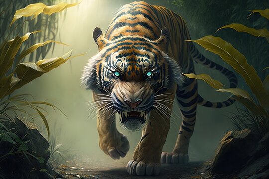 The Prowler of Dreams: A Fantastical Tiger on the Prowl Generative AI