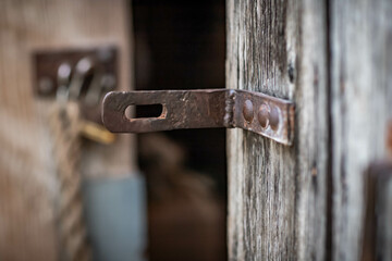barn, lock, winery, iron, door, farm,