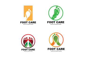 Foot Care Logo Design Health Illustration Woman Pedicure Salon Vector