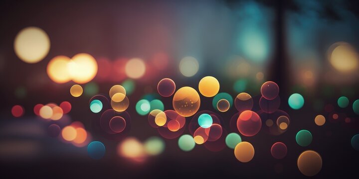 Bokeh background, background with out of focus lights, Generative AI