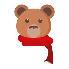 Bear with red scarf icon png image with transparent background
