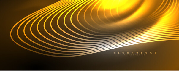 Techno neon wave lines, dynamic electric motion, speed concept. Templates for wallpaper, banner, background, landing page, wall art, invitation, prints