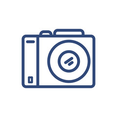 Photography camera png icon in summer season lines with transparent background