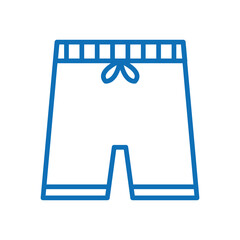 icon in png of a swimming short with blue lines with a transparent background