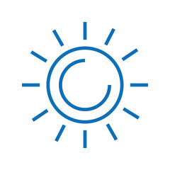 Png icon of the sun in summer season lines with transparent background