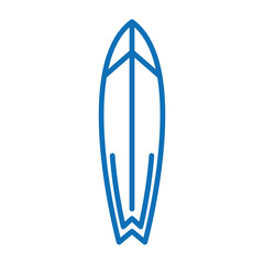 png icon of a surfboard with blue lines with a transparent background