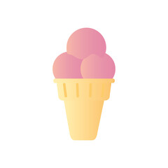 Ice cream cone PNG image icon with transparent background