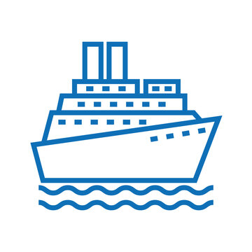 png icon of a boat with blue lines with a transparent background