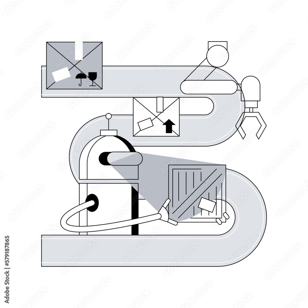 Poster labor substitution abstract concept vector illustration. automated process, man versus robot, roboti