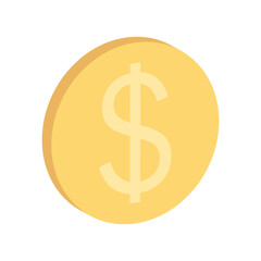 Golden summer season coin png icon with transparent background