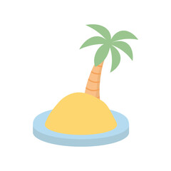 Summer season beach palm trees png icon with transparent background