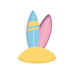 Summer season surfboards png icon with transparent background