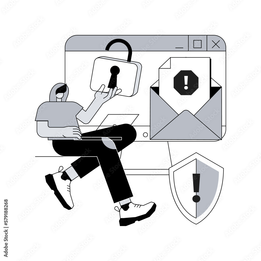 Poster malware abstract concept vector illustration. malicious software, computer virus, malware program, s