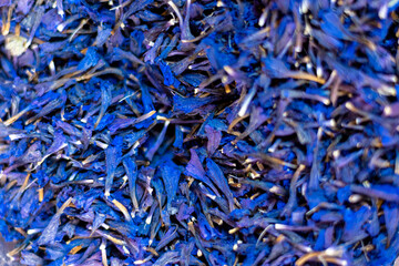 Top view of dried flowers food texture and background