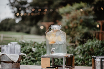 refreshing cold drink with lemons