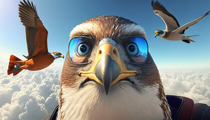 Artistic Illustration Hawks And Birds