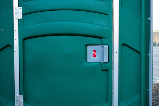 Portable bathroom occupied