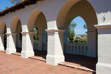 Arched colonnade with Spanish detail