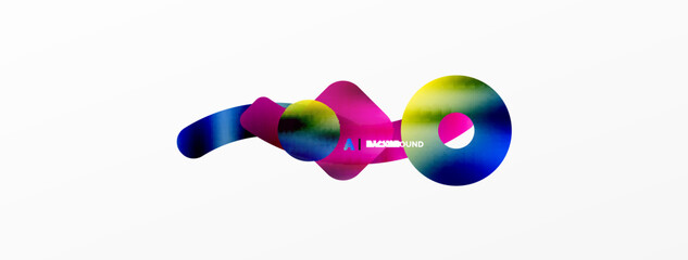 Metallic shiny geometric surfaces, round shapes and circles. Digital web futuristic template for wallpaper, banner, background, card, book Illustration, landing page