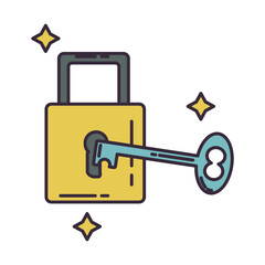 png image of padlock icon with a key with transparent background