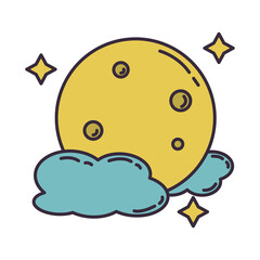 png image of moon icon with stars with transparent background