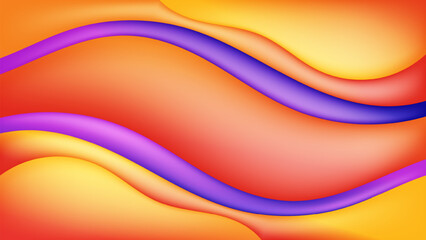 Abstract Colorful orange yellow and purple liquid background. Modern background design. gradient color. Dynamic Waves. Fluid shapes composition. Fit for website, banners, wallpaper, posters