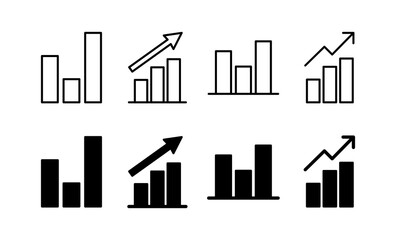 Obraz premium Growing graph Icon vector for web and mobile app. Chart sign and symbol. diagram icon